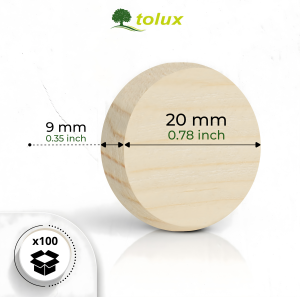 FLEKI  ŚWIERK fi 20 mm Z DESKI, FLEKI DREWNIANE 100 szt.