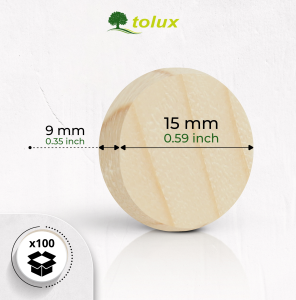FLEKI ŚWIERK fi 15 mm Z DESKI, FLEKI DREWNIANE 100 szt.