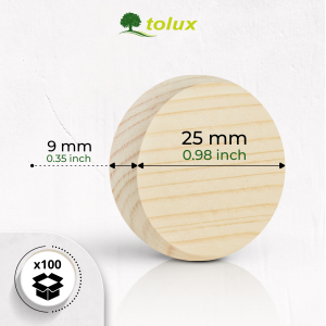 FLEKI ŚWIERK fi 25 mm Z DESKI, FLEKI DREWNIANE 100 szt.