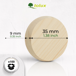 FLEKI fi 35 mm ŚWIERK, DREWNIANE, FLEKI Z DESKI  100 szt.