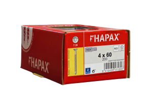 Wkręt z wiertłem do płyt meblowych konfirmat 4x60 HAPAX 200 szt. + BIT Tx20