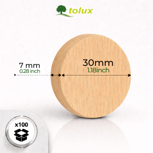 FLEKI BUK  fi 30 mm DREWNIANE, FLEKI Z DESKI 100 szt.