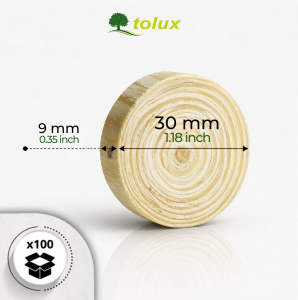 SĘKI ŚWIERK fi 30 mm DREWNIANE, FLEKI  GAŁĘZIOWE 100 szt.