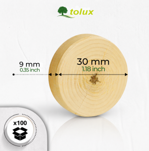 SĘKI SOSNA fi 30 mm DREWNIANE, FLEKI  GAŁĘZIOWE 100 szt.