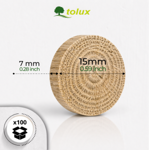 SĘKI DĄB fi 15 mm DREWNIANE, FLEKI GAŁĘZIOWE 100 szt.