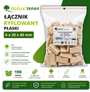 ŁĄCZNIK ryflowany bukowy płaski 6X40 190 szt.