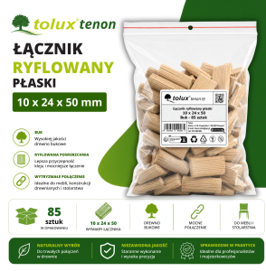 ŁĄCZNIK ryflowany bukowy płaski 10X50 85 szt.