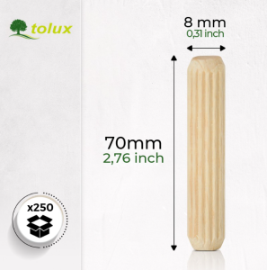 KOŁEK DREWNIANY BUKOWY 8x70 250 szt. = 610g