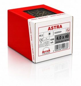WKRĘTY MEBLOWE DO DREWNA ASTRA 4X40 1000 szt.