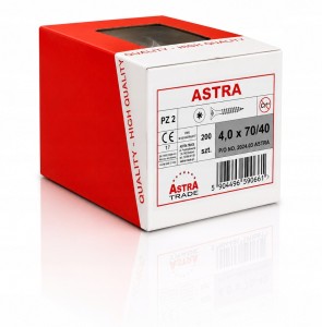 WKRĘTY MEBLOWE DO DREWNA ASTRA 4X70 200 szt.