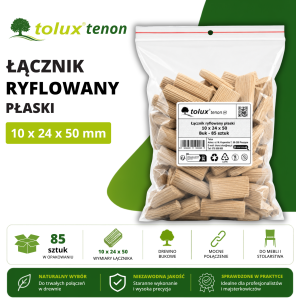 ŁĄCZNIK 10X50 ryflowany bukowy płaski 85 szt.
