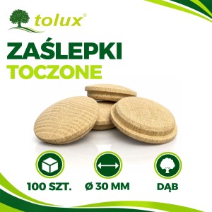 ZAŚLEPKI DĄB fi 30 mm DREWNIANE GRZYBKI 100 szt.