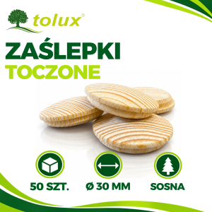 ZAŚLEPKI SOSNA fi 30 mm DREWNIANE GRZYBKI 50 szt.