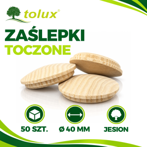 ZAŚLEPKI JESION fi 40 mm DREWNIANE GRZYBKI 50 szt.