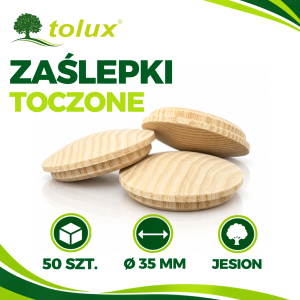 ZAŚLEPKI JESION fi 35 mm DREWNIANE GRZYBKI  50 szt.