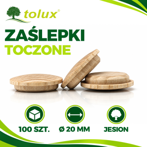 ZAŚLEPKI JESION fi 20 mm DREWNIANE GRZYBKI 100 szt.