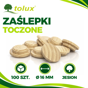 ZAŚLEPKI JESION fi 16 mm DREWNIANE GRZYBKI 100 szt.