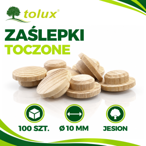 ZAŚLEPKI JESION fi 10 mm DREWNIANE GRZYBKI 100 szt.