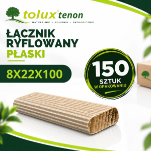 ŁĄCZNIK 8X100 150 szt. ryflowany bukowy płaski 