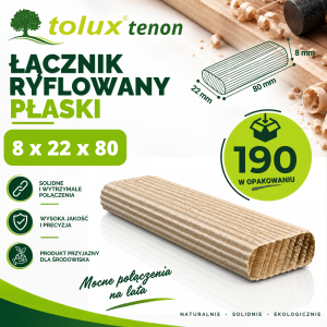 ŁĄCZNIK 8X80 190 szt. ryflowany bukowy płaski 