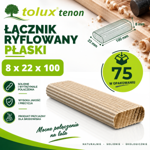 ŁĄCZNIK 8X100 75 szt. ryflowany bukowy płaski 