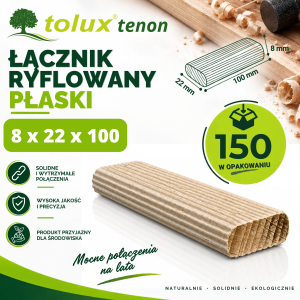 ŁĄCZNIK 8X100 150 szt. ryflowany bukowy płaski 