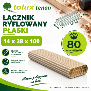 ŁĄCZNIK 14X100 80 szt. ryflowany bukowy płaski 